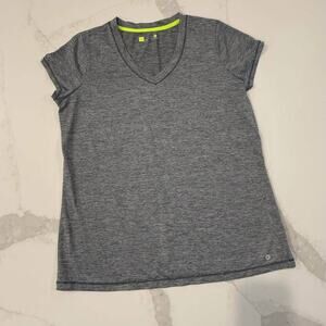 Xersion Gray Performance Wear Activewear Workout Short Sleeve Top Womens Large